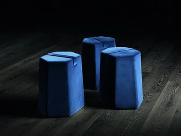 LEONARDO L99 - Upholstered fabric pouf by Arte Brotto