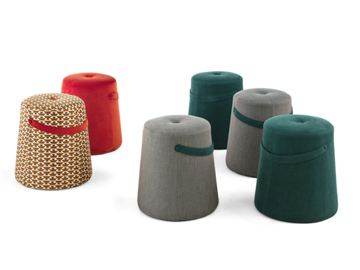 SEGRETI S96 - Upholstered round fabric pouf by Arte Brotto