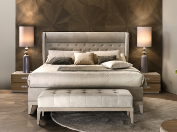 SEGRETI S990 - Upholstered leather double bed by Arte Brotto