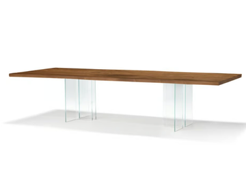 VERO COMPACT - T GLASS - Rectangular solid wood table by Arte Brotto