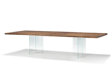 VERO - T GLASS - Rectangular solid wood table by Arte Brotto