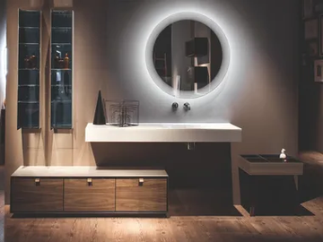 DAMA - Dualite® bathroom cabinet with walnut drawers by ARTELINEA