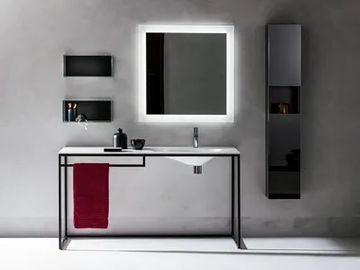 FRAME - Console in painted steel and washbasin in opalite by ARTELINEA