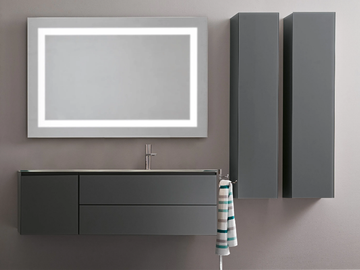 MONOLITE 18 - Vanity unit in enamelled crystal with door and drawers by ARTELINEA