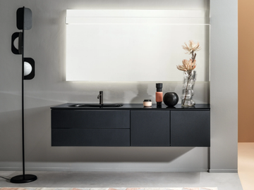 MONOLITE - Single wall-mounted vanity unit with integrated washbasin by ARTELINEA