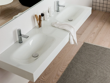 REGOLO - Double opalite washbasin countertop by ARTELINEA