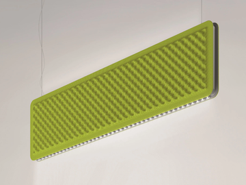 EGGBOARD BAFFLE - Fabric acoustic baffles with Integrated Lighting by Artemide