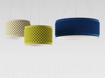 EGGBOARD CIRCLE - Acoustic pendant lamp by Artemide