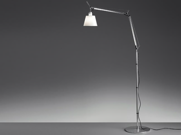 TOLOMEO BASCULANTE - Adjustable parchment paper or satin floor lamp by Artemide
