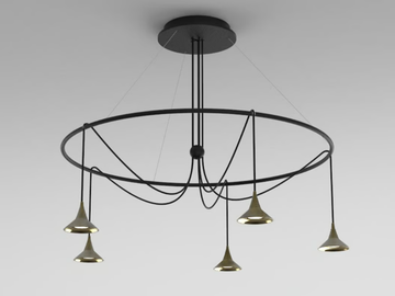 UNTERLINDEN CHANDELIER RING - LED adjustable brass chandelier by Artemide