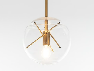 VITRUVIO - Glass and brass pendant lamp by Artemide