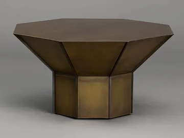 FLARE SHORT - Low octagonal burnished brass side table by Articolo Studio
