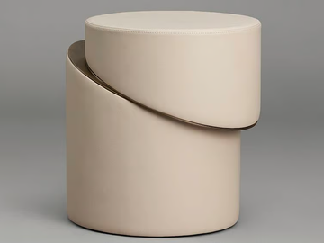 SLIP - Round leather side table by Articolo Studio