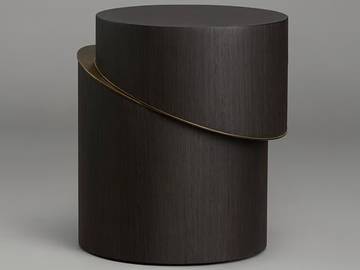 SLIP - Round wood veneer side table by Articolo Studio