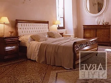 FENICE - Solid wood double bed with tufted headboard by Arvestyle