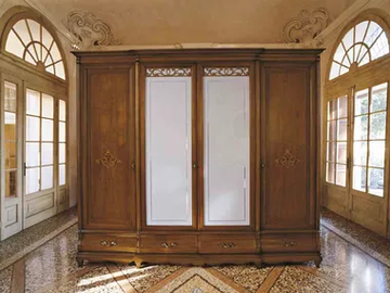 FENICE - Wood and glass wardrobe with drawers by Arvestyle