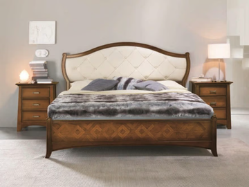 NAIMA - Double bed with upholstered headboard by Arvestyle