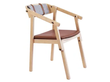 ATELIER - Stackable leather chair with integrated cushion by Askia