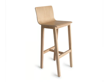 VERSION 3 - High oak stool with footrest by Askia