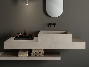 CONTRACT - Rectangular single porcelain stoneware washbasin by Atlas Concorde