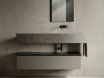 HABITAT DIALOGO - Single wall-mounted vanity unit with integrated washbasin by Atlas Concorde