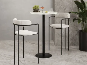 MANHATTAN 110 - Round porcelain stoneware high table by Atlas Concorde