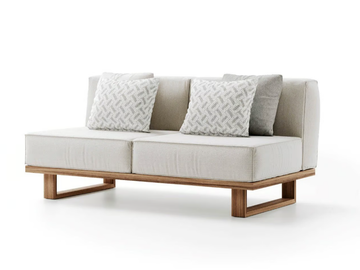 9.ZERO 2S CENTRAL - 2 seater fabric and teak garden sofa by Atmosphera