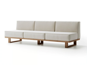 9.ZERO 3S CENTRAL - 3 seater fabric and teak garden sofa by Atmosphera