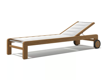 DAKOTA - Recliner teak and textilene sun lounger by Atmosphera