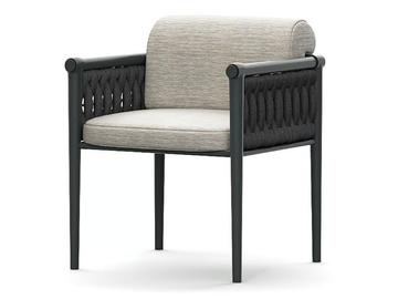 DANDY 2.0 - Upholstered fabric garden chair with armrests by Atmosphera