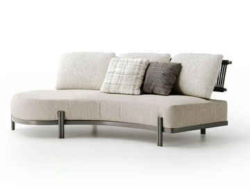 LOTO RIGHT MODULE - 2 seater curved fabric garden sofa by Atmosphera