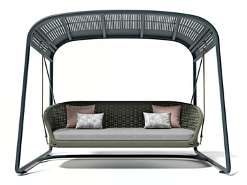 LUDO - 2 Seater teflon and aluminium garden swing seat by Atmosphera