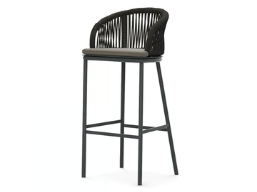 PLEASURE 2.0 - High aluminium stool with armrests with integrated cushion by Atmosphera