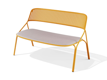 JOS - Powder coated steel bench with back by BABEL D