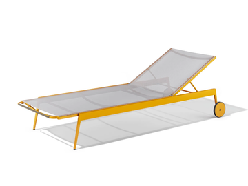 KISSI - Powder coated aluminium sun lounger with castors by BABEL D