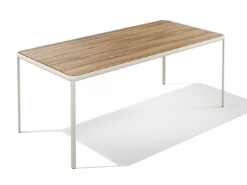 MELIK - Powder coated steel table with iroko top by BABEL D