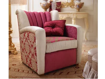DAVID - Upholstered fabric armchair with armrests by Barnini Oseo