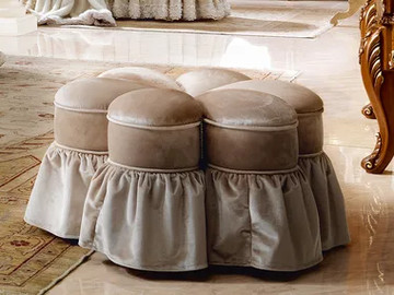 DAVID - Upholstered round fabric pouf by Barnini Oseo