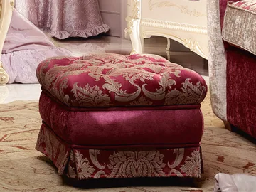 DAVID - Upholstered square fabric pouf by Barnini Oseo