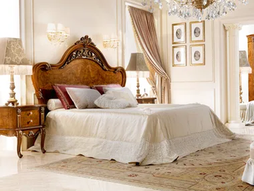 DAVID - Wooden double bed with high headboard by Barnini Oseo