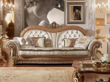 FIRENZE - 3 seater tufted fabric sofa by Barnini Oseo