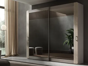 NOTTI MAGICHE - Mirrored wooden wardrobe by Barnini Oseo