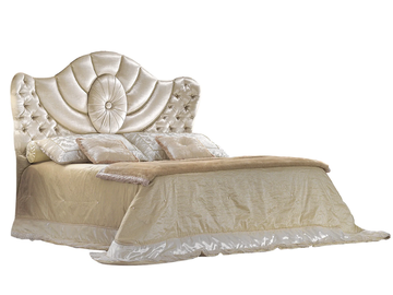 REGGENZA - Double bed with upholstered headboard by Barnini Oseo