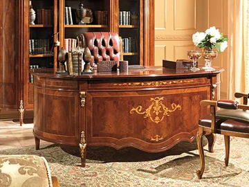 REGGENZA - Oval engineered wood executive desk by Barnini Oseo