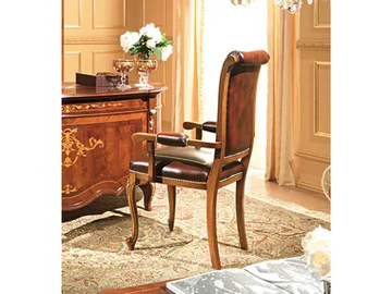 REGGENZA - Upholstered leather chair with armrests by Barnini Oseo