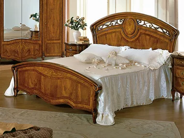 REGGENZA - Wood veneer double bed with high headboard by Barnini Oseo