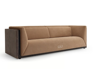 ROBERTO BARNINI - 3 seater fabric sofa by Barnini Oseo