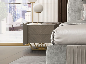ROBERTO BARNINI - Rectangular honeycomb bedside table with drawers by Barnini Oseo