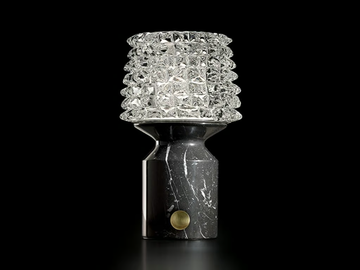 CAMPARINO - Venetian crystal and marble table lamp by Barovier&Toso