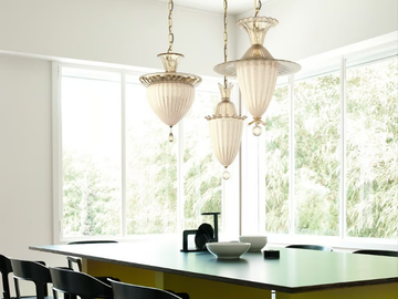 FANALI VENEZIANI - Venetian crystal pendant lamp by Barovier&Toso
